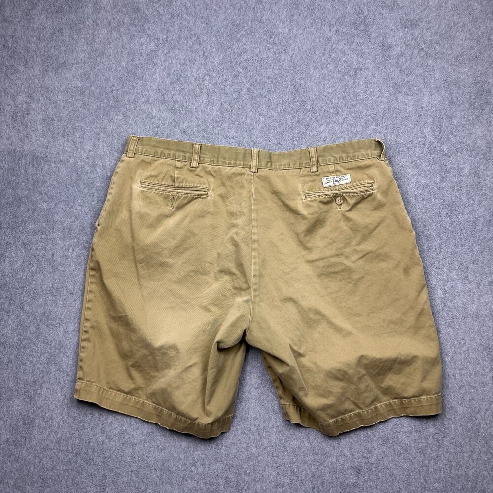 polo ralph lauren shorts mens 40 khaki cotton flat front - Picture 4 of 10